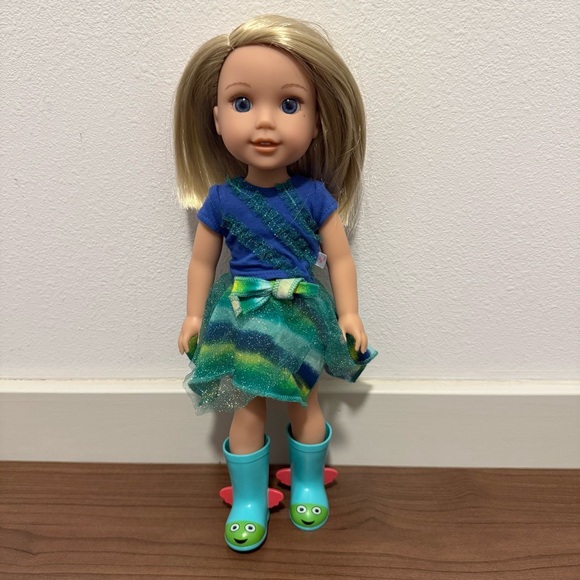 American Girl Wellie Wisher Camille 14/5" Doll & Bag Lot Blonde Hair Blue Eyes - Picture 2 of 11